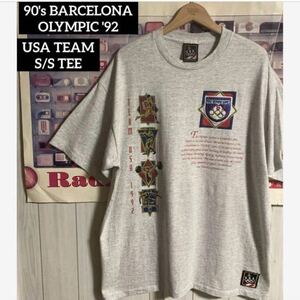 激レア90sバルセロナ五輪オリンピック1992年限定USAチーム米国代表TシャツNUTMEG社製 Barcelona’92Olympic USA Team SS TEEアメリカ代表