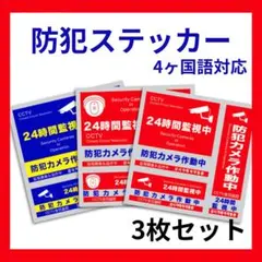 防水 防犯ステッカー 3枚 セキュリティ 防犯シール ダミーカメラ 防犯カメラ