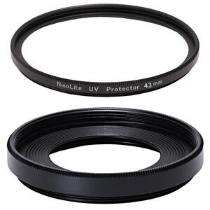 2点セット EW-43 レンズフード と UVフィルター 43mmのset 互換 EF-M22mm F2 STM 対応