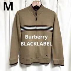 BurberryBLACKLABEL バーバリージップアップ　ニットカーディガン