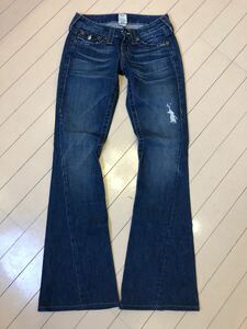 ★TRUE RELIGION★トゥルーレリジョン★JOEY★デニム★ジーンズ★24★USA★ダメージ加工★フリップポケット★セレブ御用達★美品