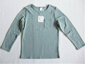 未使用品【enchante petit】アンシャンテプティ くすみカラー 薄青水色？系 長袖 Tシャツ/140サイズ　Dusty　Blue