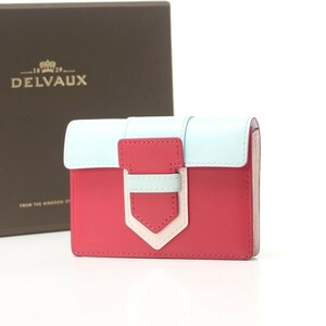 MG9614*ベルギー製《DELVAUX デルヴォー》プレッセカードホルダー Presse Card Holder レザーカードケース ピンク系