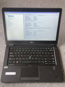 ジャンク品 DELL Latitude E7450 Core i7-5600U／メモリ4GB／HDDなし／現状渡し(管理092220)