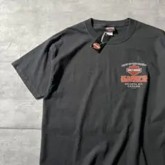 【タグ付き、2013年】ハーレーダビッドソン黒バックプリントTシャツバイク半袖