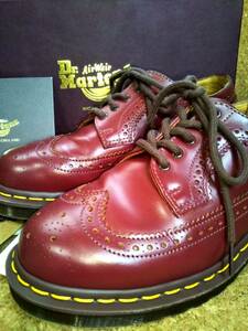 【Dr.MARTENS】ドクターマーチン 英国製 VINTAGE 3989 ブローグシューズ UK7(26cm )イングランド製 OXBLOOD ウイングチップ【箱付き美品】 