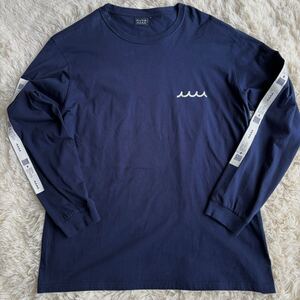 【美品/XLサイズ相当】muta MARINE 長袖Tシャツ 胸ロゴ 袖プリント ネイビー ロングスリーブ ムータマリン サイズ6 ロンT ゴルフウェア