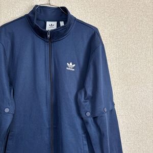 adidas アディダス　トラックジャケット　ジャージウェア　【腕部分取り外し可】 SNAP TRACK TOPコットン　NVY CW1266 XL相当