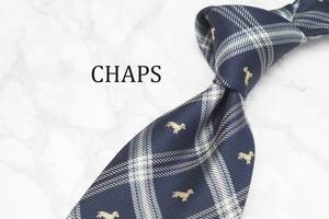 【美品】CHAPS チャップス ラルフローレン A-363 チェック 犬 日本製 ブランド ネクタイ 良品 古着 卸 USED オールド SILK