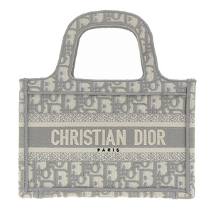 ディオール CHRISTIAN DIOR オブリークエンブロイダリー ブックトートミニ キャンバス ライトグレー S5475ZRIW_M932 中古 新入荷 OB1503