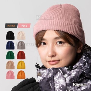 ニットキャップ ニット帽 帽子 キャップ スノーボード スキー ビーニー メンズ レディース アウトドア 雪山 登山 防寒 冬用品 無地 桃