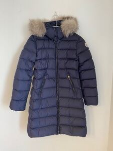 MONCLER モンクレール ファー付きダウンコート ネイビー ABELLE GIUBBOTTO アベル anni12 152cm キッズ FOX リアルファー ダウンジャケット