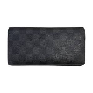 LOUIS VUITTON ルイヴィトン ダミエ グラフィット ポルトフォイユブラザ 長財布 メンズ 二つ折り スリム 実用的 M62665 中古 1