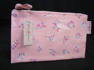 ■極美品■ Cath Kidston キャスキッドソン コーティングキャンバス フラワー 花柄 ポーチ マルチケース 小物入れ ピンク系 DE8974