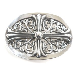 美品▼CHROME HEARTS クロムハーツ BUCKL OVAL LG CROSS クラシック オーバルクロス ラージバックル SV925 シルバー 重量309g メンズ