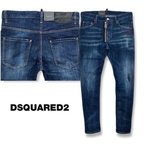 送料無料 未使用 タグ付き フロントジップ＆ペイント DSQUARED2 18ss S71LB0427 Skater Jean ディースクエアード スケーター ストレッチ 46