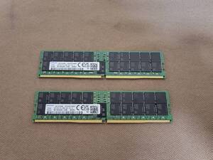 SAMSUNG DDR5 PC5-4800B 64GBx2 128GBセット デスクトップ ワークステーション用 メモリ RDIMM Reg ECC 動作OK