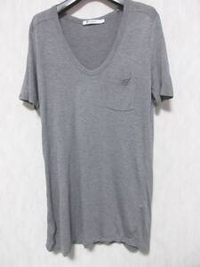 アレキサンダーワン T by ALEXANDER WANG 半袖 カットソー Tシャツ ポケット付き グレー S 亥4193