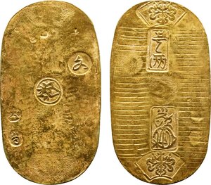 文政小判金　背：大当　文政2年～文政11年（1819～1828）　美品　日本貨幣商協同組合鑑定書＆銀座コイン鑑定証付き