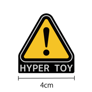 （ブラックシルバー）かわいいコーションステッカー 4cm『HYPER TOY』コーションラベル ミリタリー アメリカン ヘルメット 三輪車 ドローン