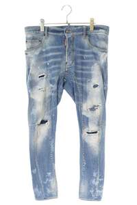 ディースクエアード デニムパンツ S74LB0977 Tidy Biker Jeans サイズ:48 クラッシュ加工バイカーデニムパンツ 中古 BS99