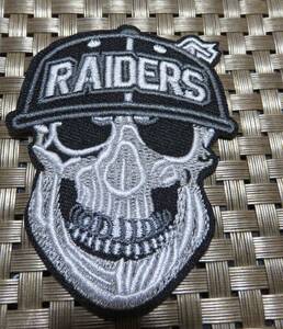 帽子骸骨RD◆新品NFLラスベガス・レイダース Las Vegas Raiders　ガイコツ　サポーターズ　刺繍ワッペン☆アメリカ　アメフト◆ミリタリー 