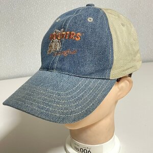 (^w^)b HOOTERS フーターズ デニム Shanghai 中国 ロゴ 刺繍 キャップ CAP 帽子 ヘッド ウェア 日除け 紫外線 カジュアル ベルト C1281FE