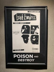 BAD BRAINS バッドブレインズ A4 ポスター 額付き 送料込み