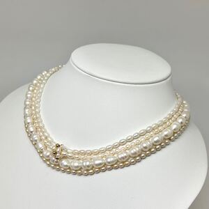 1円〜!!《本真珠ネックレス4本おまとめ》D 約51.5g 約39.8〜44.0cm pearl necklace jewelry パール DE0/- 100