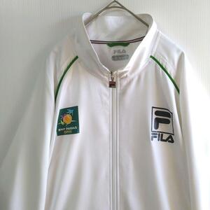 486 フィラ FILA 薄手トラックジャケット 2XL US古着 ホワイト