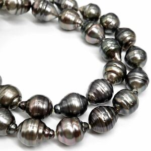 ＊南洋黒蝶真珠ネックレス＊o 約45.0g 約10.0-12.5mm珠 あこや pearl necklace DC5/EA0