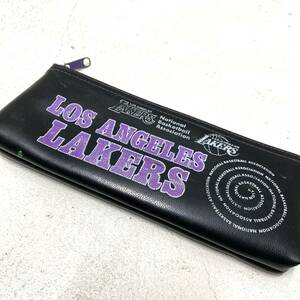 NBA レイカーズ ペンケース 当時物 / ヴィンテージ VINTAGE バスケット LAKERS 黒 ポーチ レトロ グッズ バスケ バスケット チーム