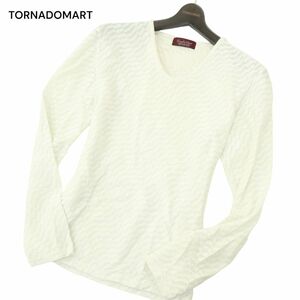 TORNADOMART トルネードマート 通年 イタリア製生地★ バイヤスウェーブ 長袖 カットソー ロンTシャツ Sz.L　メンズ 日本製　A4T05138_5#C