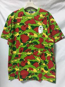 新品 2021 A BATHING APE STA CAMO APE HEAD TEE PSYCHE CAMO サイケカモ Tシャツ L (L-12-20)