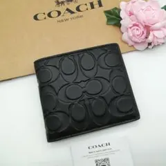 新商品　COACH　コーチ　折り財布　ブラック　正規品