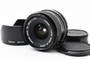 Canon New FD NFD 28mm f/2.8 MFレンズ FDマウント [美品] BW-52B レンズフード 前後キャップ付き