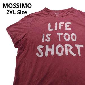 MOSSIMO 半袖Tシャツ ロゴプリント 赤 メンズ2XLa16