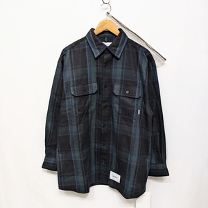 美品 21AW WTAPS ダブルタップス 長袖 ネルシャル グリーンチェック サイズ1 コットン 212TQDT-SHM05 DECK/LS/COTTON.FLANNEL.TEXTILE