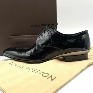 極美品 LOUIS VUITTON ルイヴィトン ドレスシューズ パンチング モノグラム 黒 ブラック メンズ ビジネスシューズ 革靴 レザー 26cm