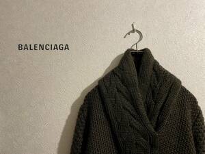 ◯ イタリア製 BALENCIAGA ショールカラー ケーブル ニット / バレンシアガ ウール セーター ブラウン 茶 34 Ladies #Sirchive