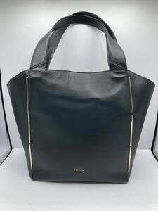 【3228】フルラ FURLA トートバック ハンドバック レザー 本革 ブラック レディース