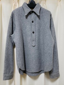 40s USA melton wool pullover shirt オールド メルトンウールのプルオーバーシャツ