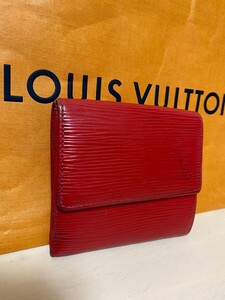 1円スタート！ ルイヴィトン LOUIS VUITTON エピ折り財布レッド