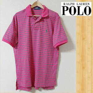 POLO RALPH LAUREN ラルフローレン ポロシャツ L ピンク ボーダー