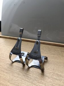 ☆至宝館　中古　競輪　ピスト用 可動式トゥークリップ　ミカシマ 三ヶ島　MKS　昭和　平成　NJS刻印入り 日本製　左右セット