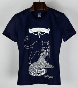 22 HERMES エルメス JUNGLE LOVE 半袖 Tシャツ 34 ジャングルラブ カットソー tee 紺 b7885