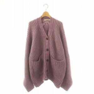 マウジー MOUSSY LOOSE KNIT カーディガン ニット 前開き F ウール混 紫 パープル /MF ■OS ■SH レディース