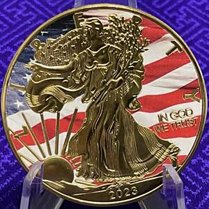 いいね！割…WELCOM…レプリカ 2023 アメリカ 自由の女神 チャレンジコインメダル