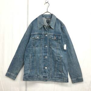 NZ664●タグ付き GAP DENIM ヴィンテージ加工 オーバーサイズ デニムジャケット●S●インディゴブルー ギャップ