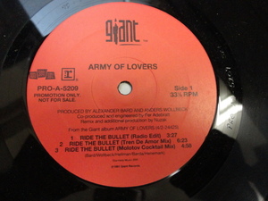 Army Of Lovers / Ride The Bullet オリジナル原盤 12 キャッチー・スウェーデ POPサウンド Love Me Like A Loaded Gun 収録　視聴